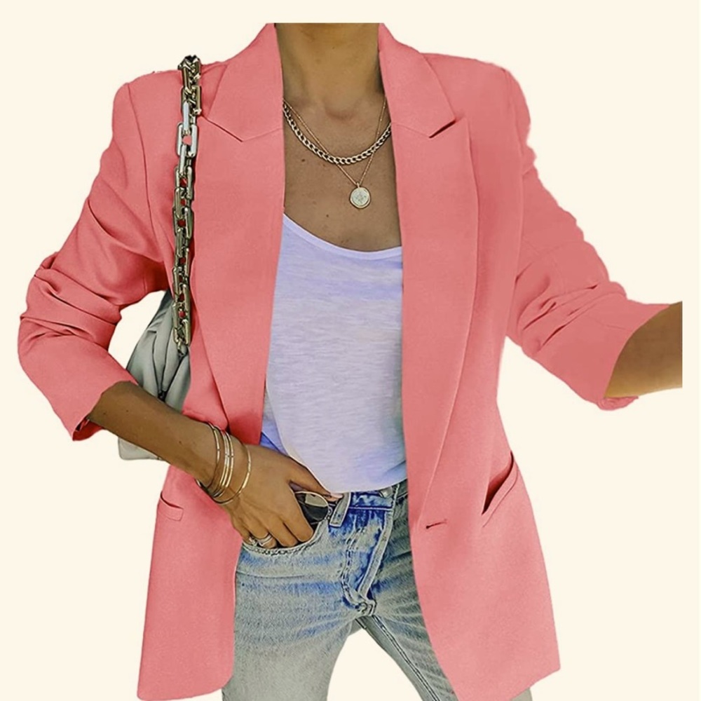 Viandso Womens Casual Open Front blazer Large